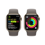Apple Watch Series 9 GPS + Cellular 41mm Gold Stainless Steel Case with Clay Sport Band - S/M