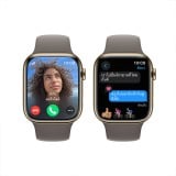 Apple Watch Series 9 GPS + Cellular 45mm Gold Stainless Steel Case with Clay Sport Band - S/M