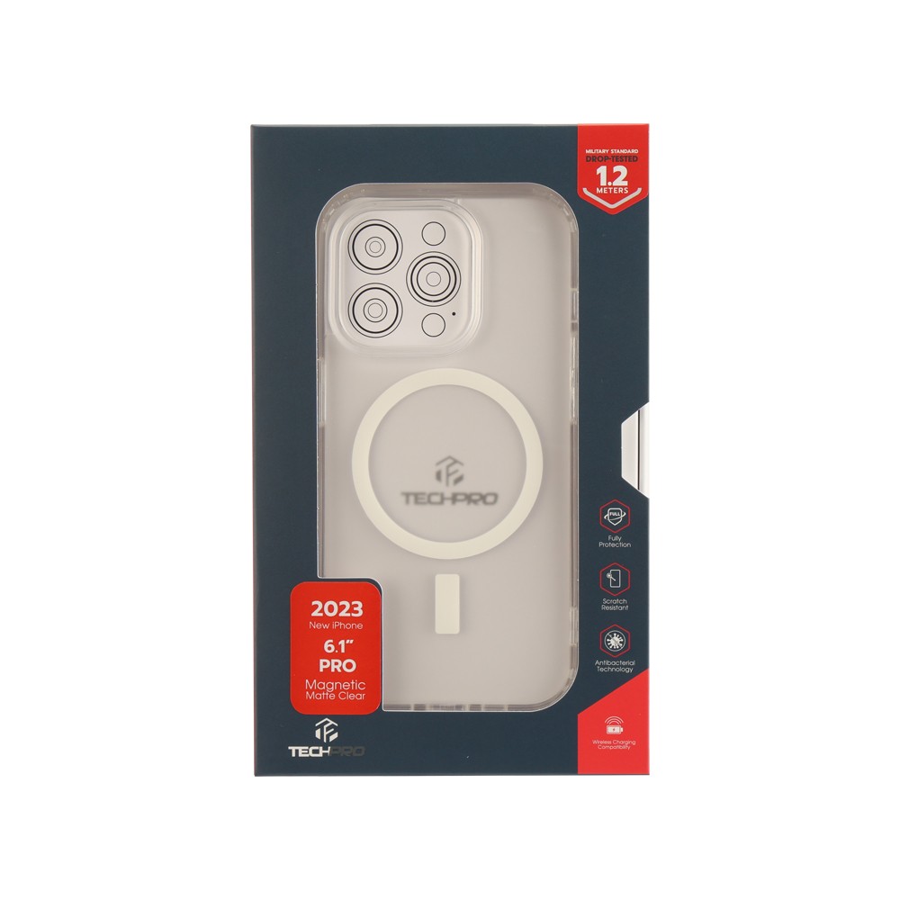 เคส TECHPRO iPhone 15 Pro Matte Clear with Magnetic