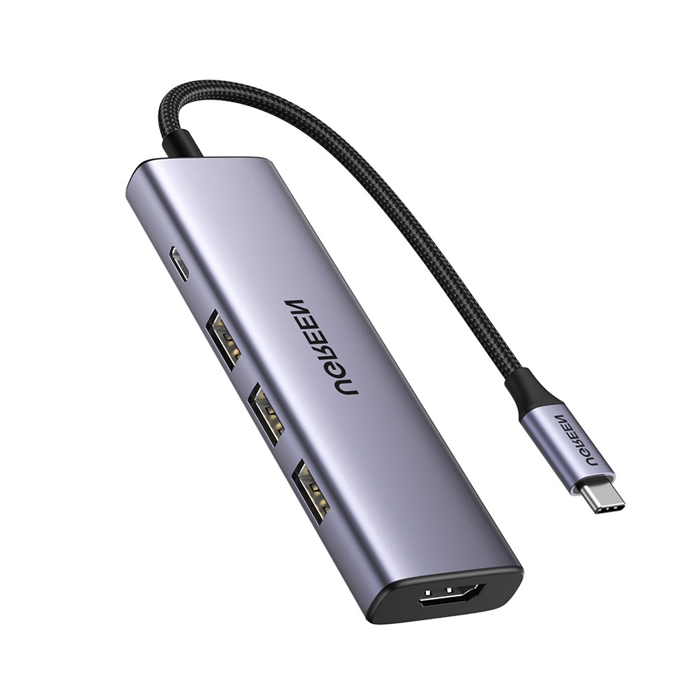 Ugreen Port Hub 5-in-1 USB-C to 4xUSB-A, HDMI and PD (15596) Gray