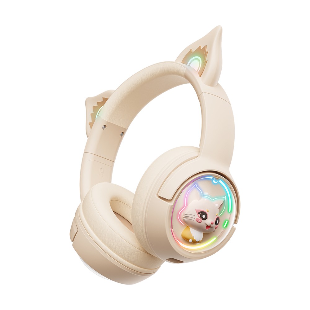 หูฟังเกมมิ่ง Onikuma Gaming Headset Mew B5 RGB Cat Ear Bluetooth 5.0 Ivory