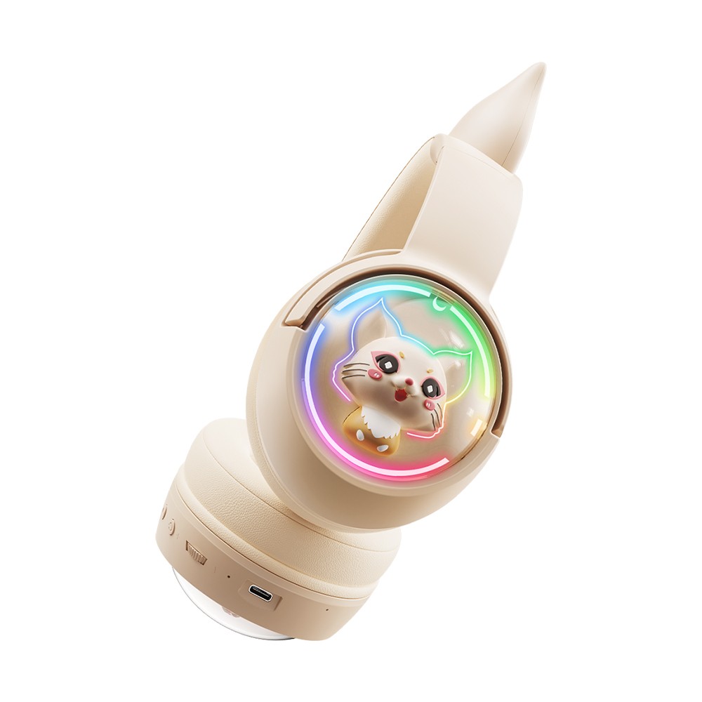 หูฟังเกมมิ่ง Onikuma Gaming Headset Mew B5 RGB Cat Ear Bluetooth 5.0 Ivory