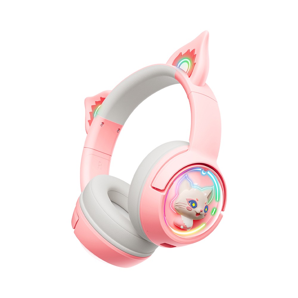 หูฟังเกมมิ่ง Onikuma Gaming Headset Mew B5 RGB Cat Ear Bluetooth 5.0 Pink