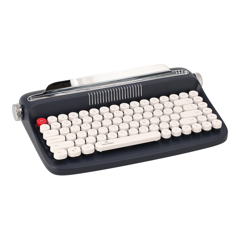 คีย์บอร์ดไร้สาย TECHPRO Retro Mini Bluetooth (84Keys) B303 - Navy