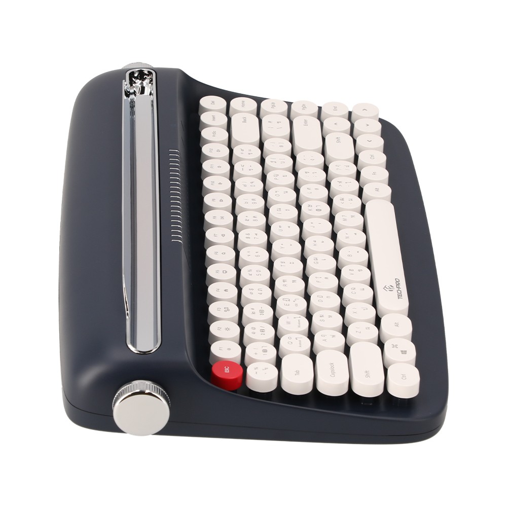 คีย์บอร์ดไร้สาย TECHPRO Retro Mini Bluetooth (84Keys) B303 - Navy