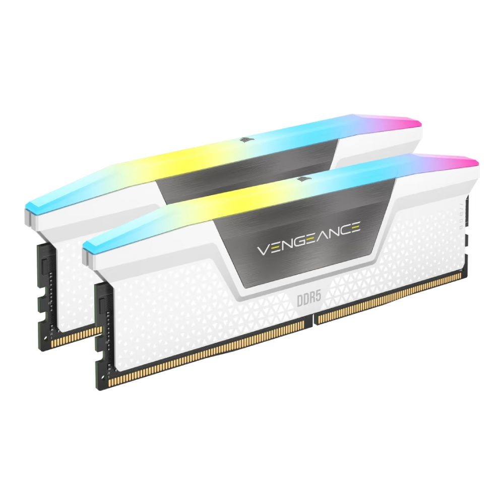 Silver White Rgb แรมพีซี Corsair DDR5 32GB/6000MHz.CL36 (2x16GB) Vengeance RGB White