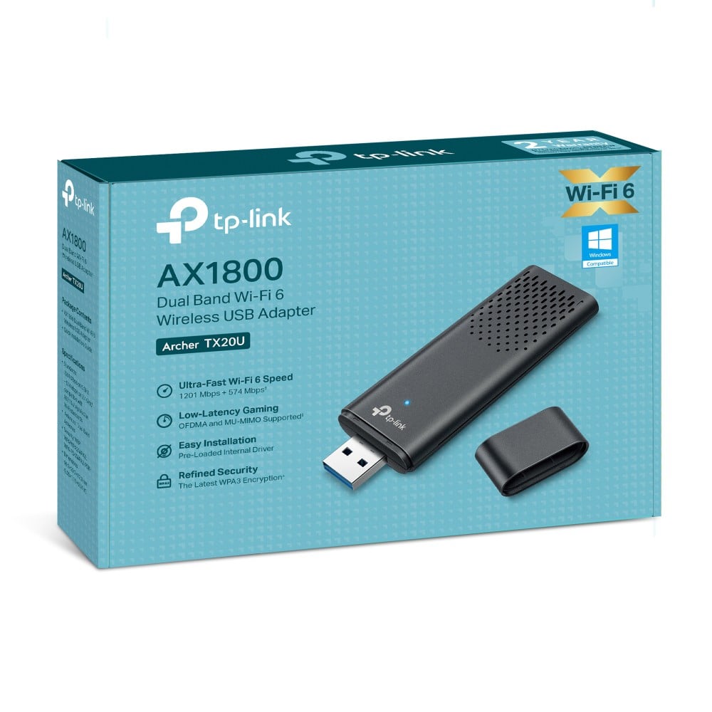 อุปกรณ์รับสัญญาณ TP-Link Archer TX20U AX1800 Dual Band Wi-Fi 6 Wireless USB Adapter