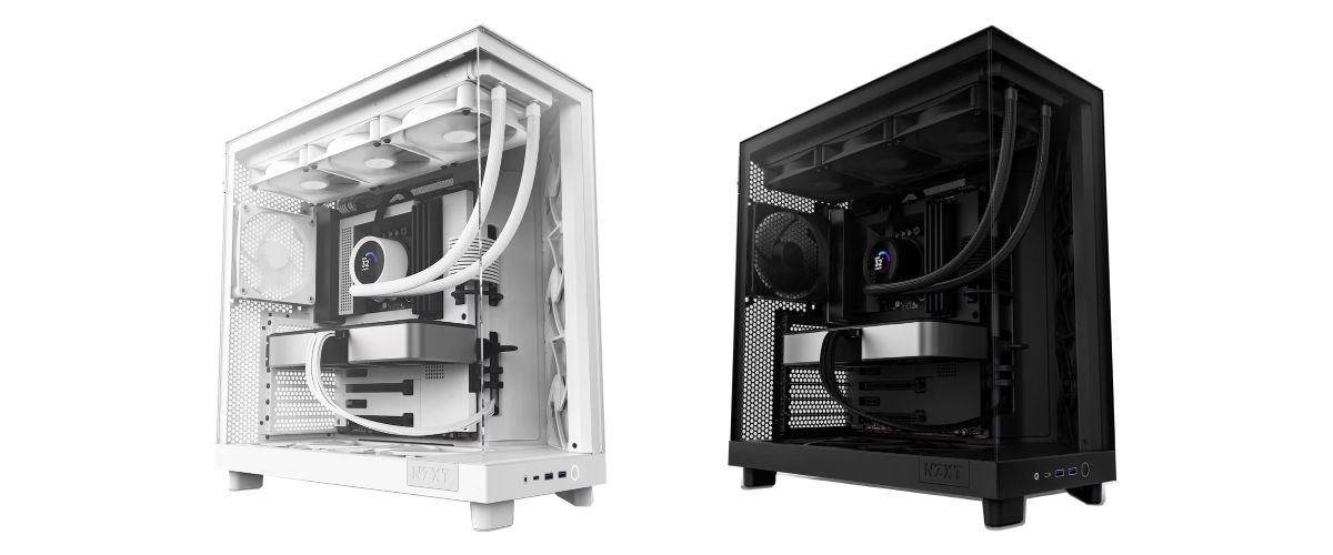 NZXT H6 FLOW Compact Dual-Chamber Mid-Tower Airflow Case, White, CC-H61FW-01