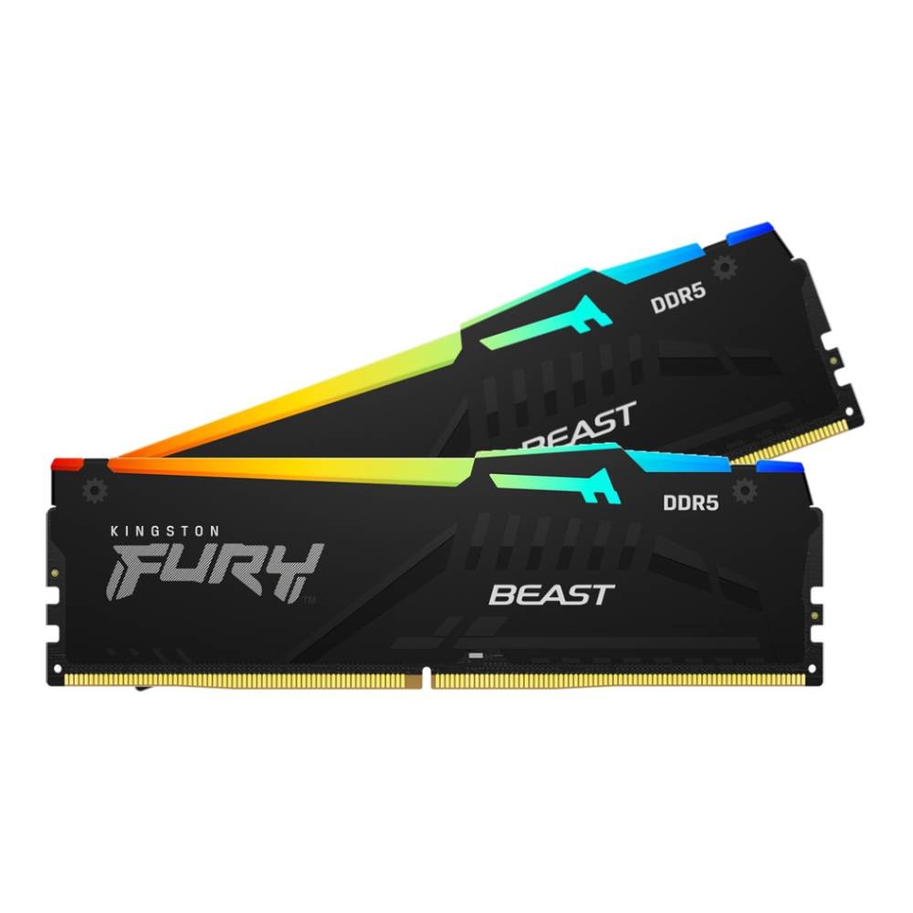 แรมพีซี Kingston 32GB/5200MHz. CL40 (16GBx2) FURY Beast RGB (Black)