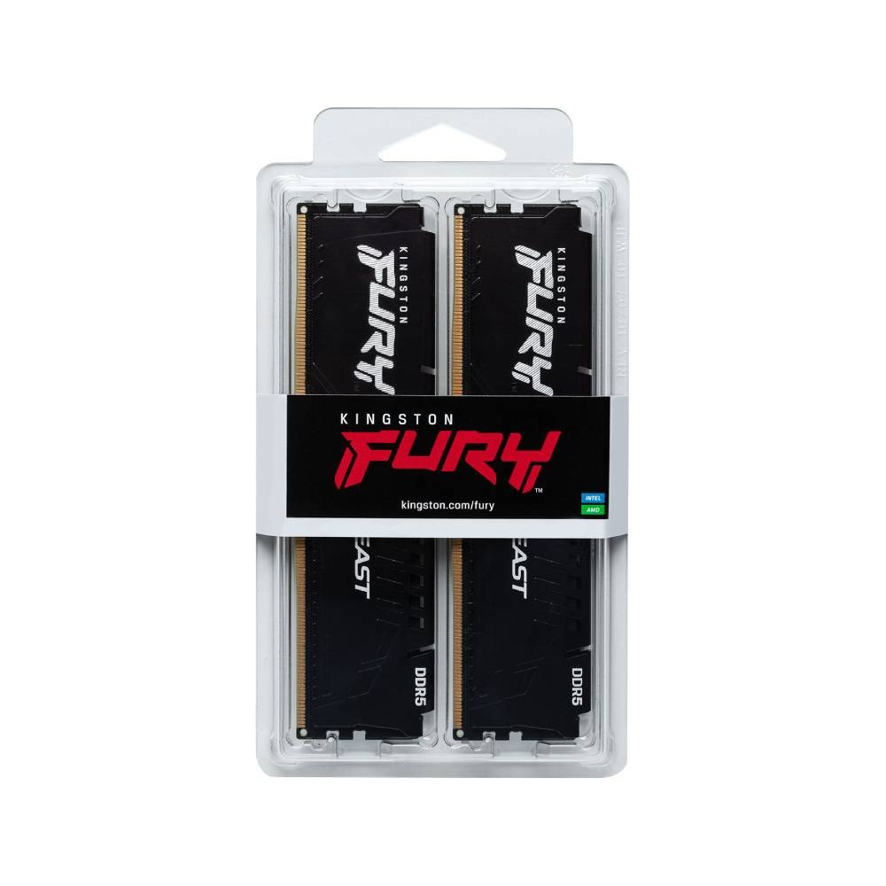 แรมพีซี Kingston DDR5 32GB/5600MHz.CL40 (2x16GB) Fury Beast (KF556C40BBK2-32)