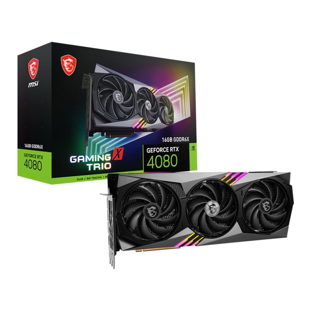 การ์ดจอ MSI GeForce RTX 4080 GAMING X TRIO 16GB GDDR6X 256-bit