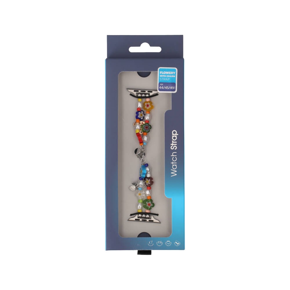 Blue Box สาย Apple Watch Strap Series 6,7,8,9,SE1,SE2,Ultra (44/45/49mm) Flowery with Charm