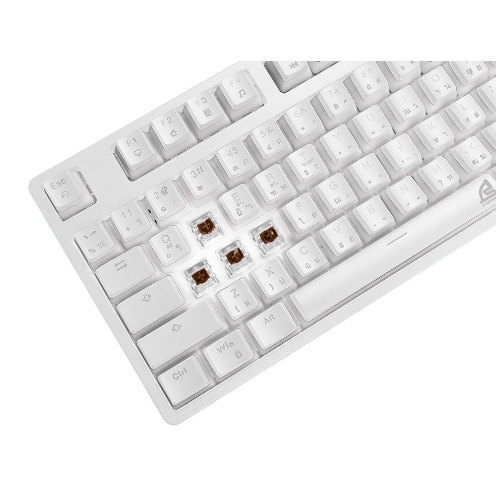 คีย์บอร์ดเกมมิ่ง Signo Mechanical White MEZZON (KB-752) - Brown Switch (Eng/Th)