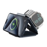 ที่ชาร์จไร้สาย BAZIC 3-in-1 Wireless Charger Foldable Magnetic Pad 15W GOMAG TRIO Navy Blue