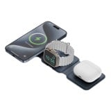 ที่ชาร์จไร้สาย BAZIC 3-in-1 Wireless Charger Foldable Magnetic Pad 15W GOMAG TRIO Navy Blue