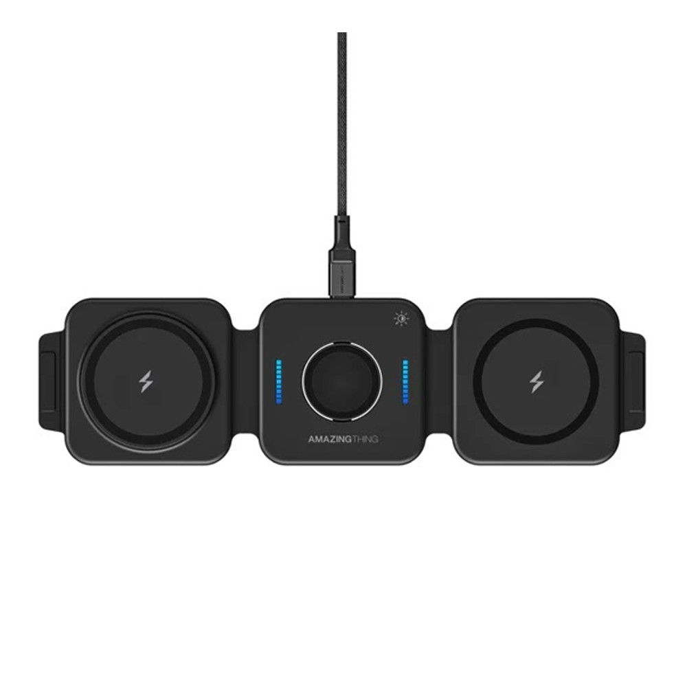 ที่ชาร์จไร้สาย AMAZINGthing 3-in-1 Wireless Charger Foldable Magnetic Pad 15W Explorer Pro Mag Black