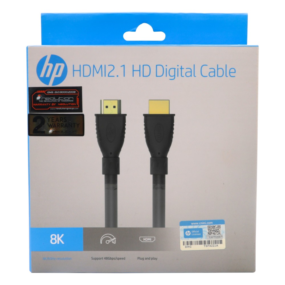 HP สาย HDMI to HDMI Cable (V2.1) High-Speed 48 Gpbs 8K 3M. Black (DHC-HD02-03M)