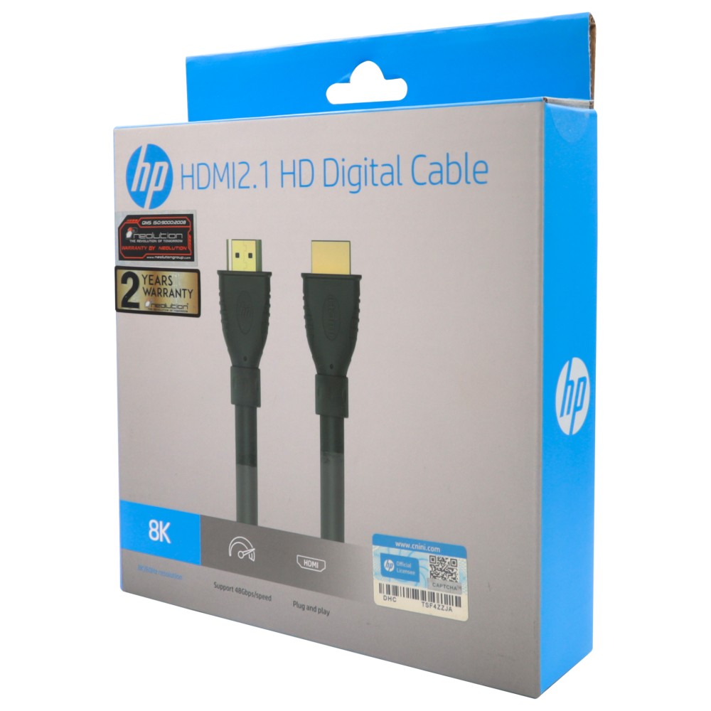 HP สาย HDMI to HDMI Cable (V2.1) High-Speed 48 Gpbs 8K 3M. Black (DHC-HD02-03M)