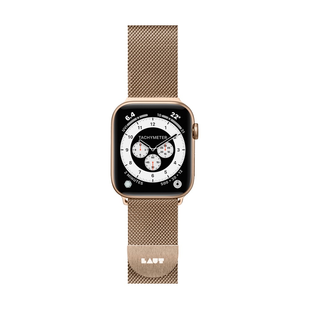 LAUT สาย Apple Watch Strap Series 6,7,8,9,10,Ultra (42/44/45/46/49 mm) Steel Loop Gold