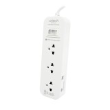 ปลั๊กไฟ Anitech Plug 3 Way 1 Switch 3M. TIS H433-PRO (1Free1) White