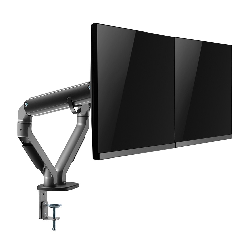 แขนจับมอนิเตอร์ Liv Simple Dual Monitor Arm Space Grey
