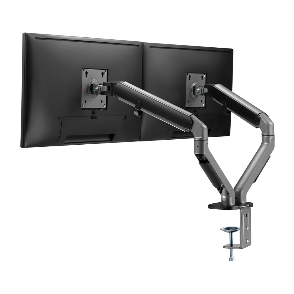แขนจับมอนิเตอร์ Liv Simple Dual Monitor Arm Space Grey