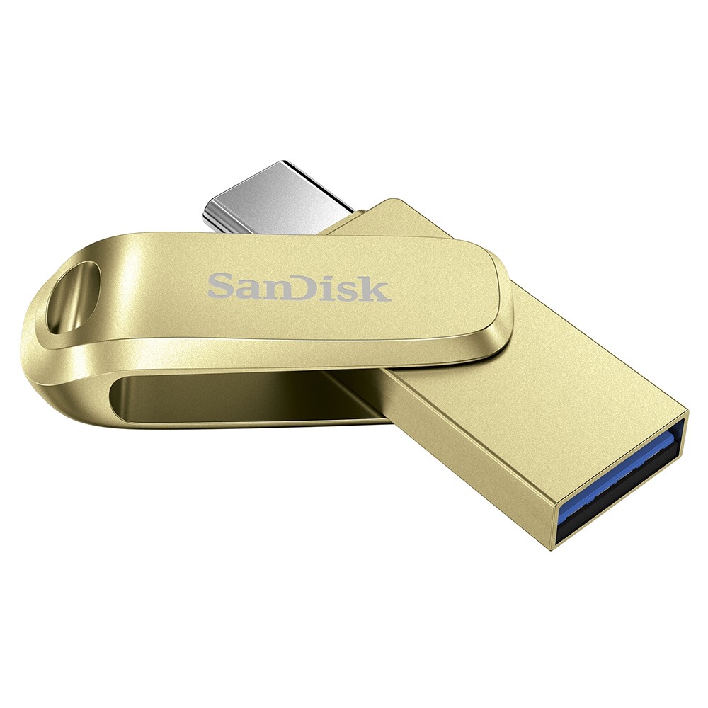 แฟลชไดร์ฟSanDisk Ultra Dual Drive Luxe USB 3.2 Type-C 256GB Gold (SDDDC4-256G-G46GD)
