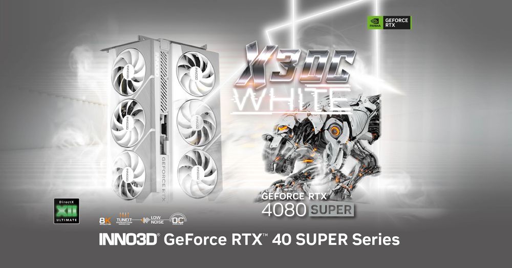 การ์ดจอ INNO3D GeForce RTX 4080 SUPER X3 White OC 16GB