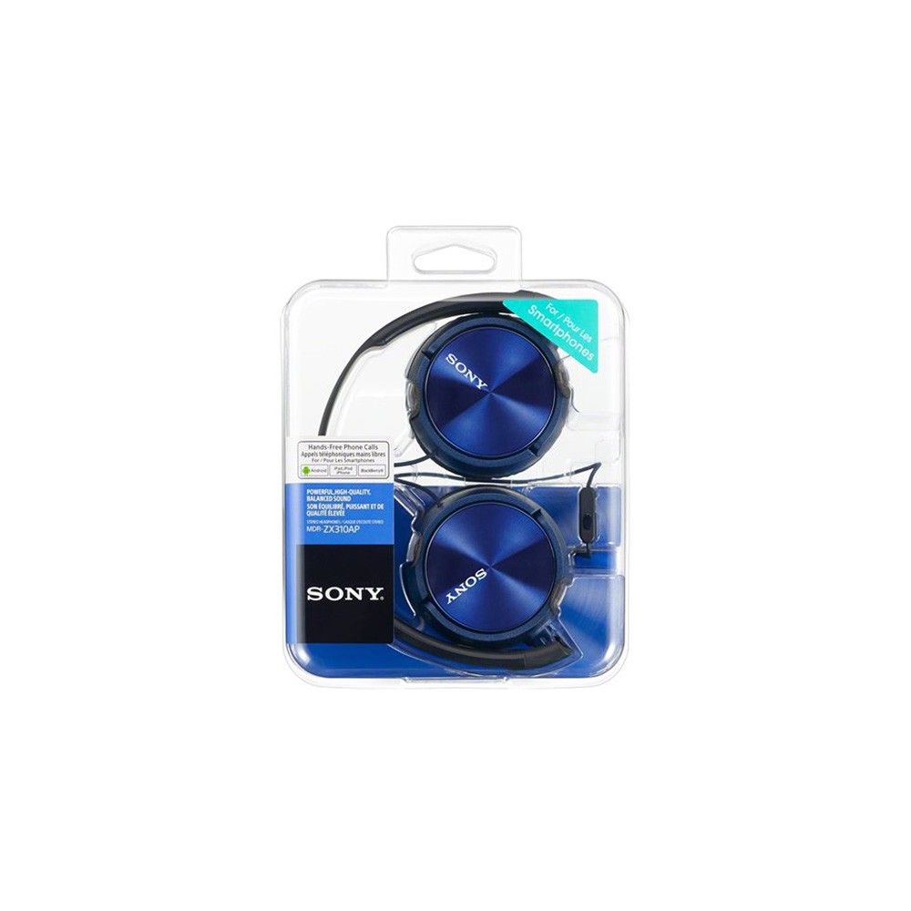 Blue Sony MDR - ZX310AP Ear หูฟัง On