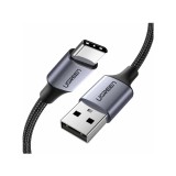 สายชาร์จ Ugreen USB-A to USB-C Cable Nylon 2M. Black (60128)