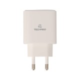 อะแดปเตอร์ TECHPRO Wall USB Charger 1 USB-A (QC3.0) / 1 USB-C (PD20W) White (TP-WC04) (TISI)