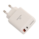 อะแดปเตอร์ TECHPRO Wall USB Charger 1 USB-A (QC3.0) / 1 USB-C (PD20W) White (TP-WC04) (TISI)