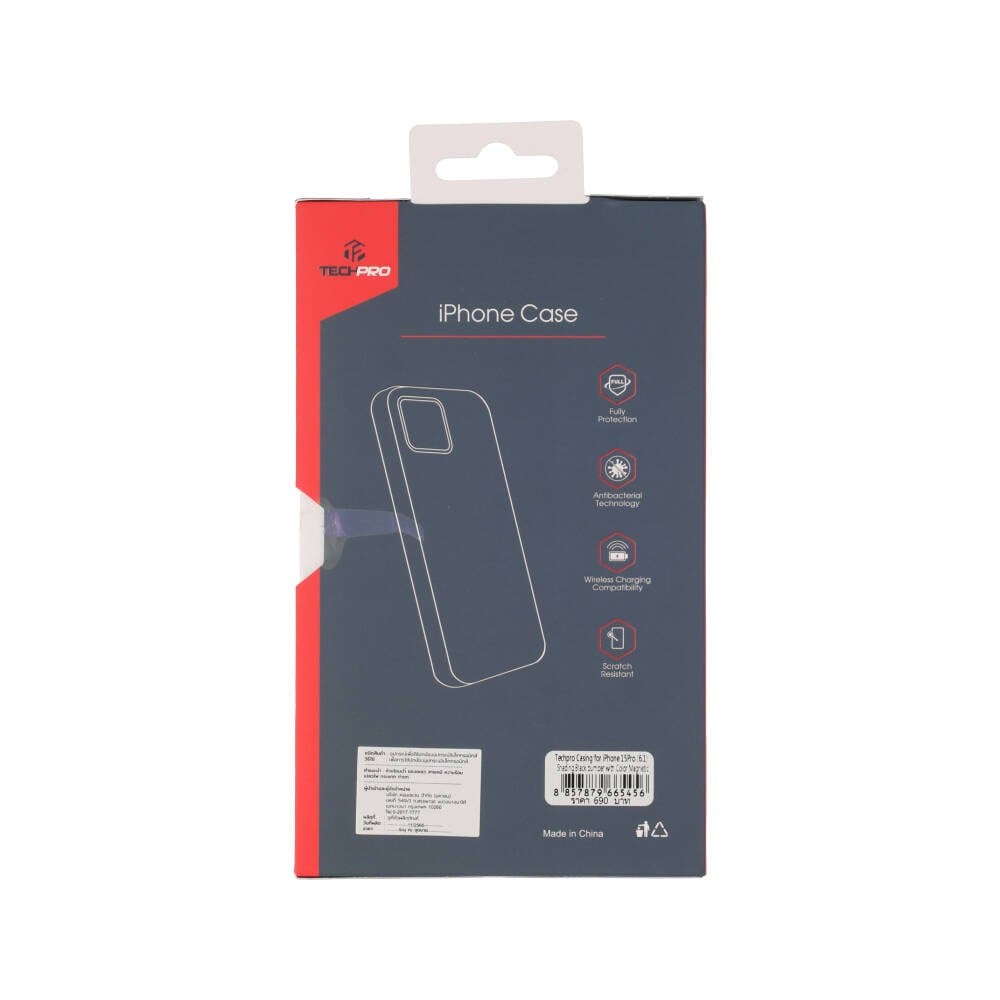 เคส TECHPRO iPhone 15 Pro with Magnetic Black Shading bumper