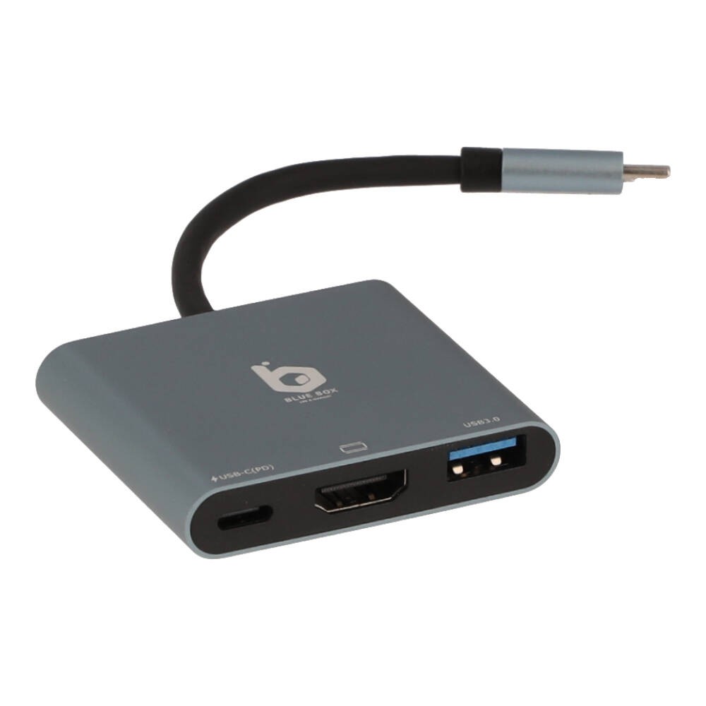 Blue Box USB Type-C Hub 3-in-1 Silver Grey