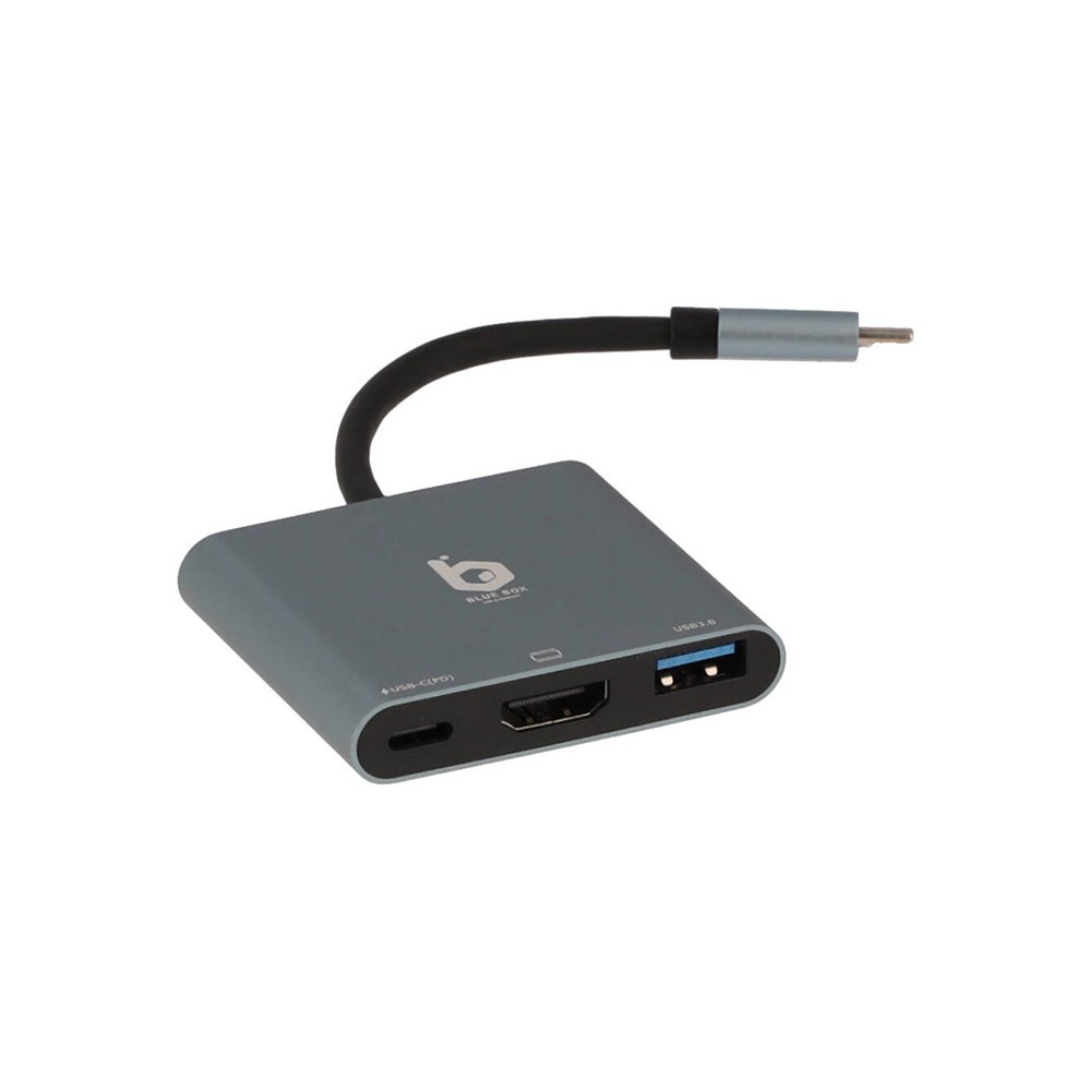 Blue Box USB Type-C Hub 3-in-1 Silver Grey