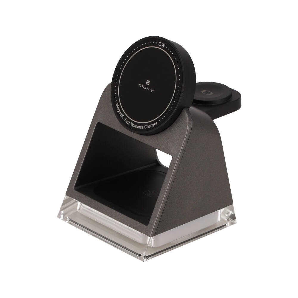 แท่นชาร์จไร้สาย TITANV 3-in-1 Wireless Charger Light Stand Dark Grey