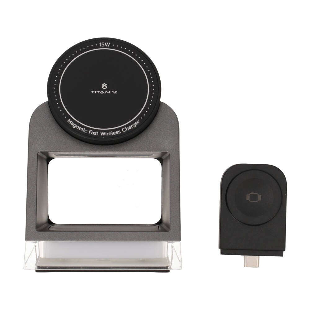แท่นชาร์จไร้สาย TITANV 3-in-1 Wireless Charger Light Stand Dark Grey