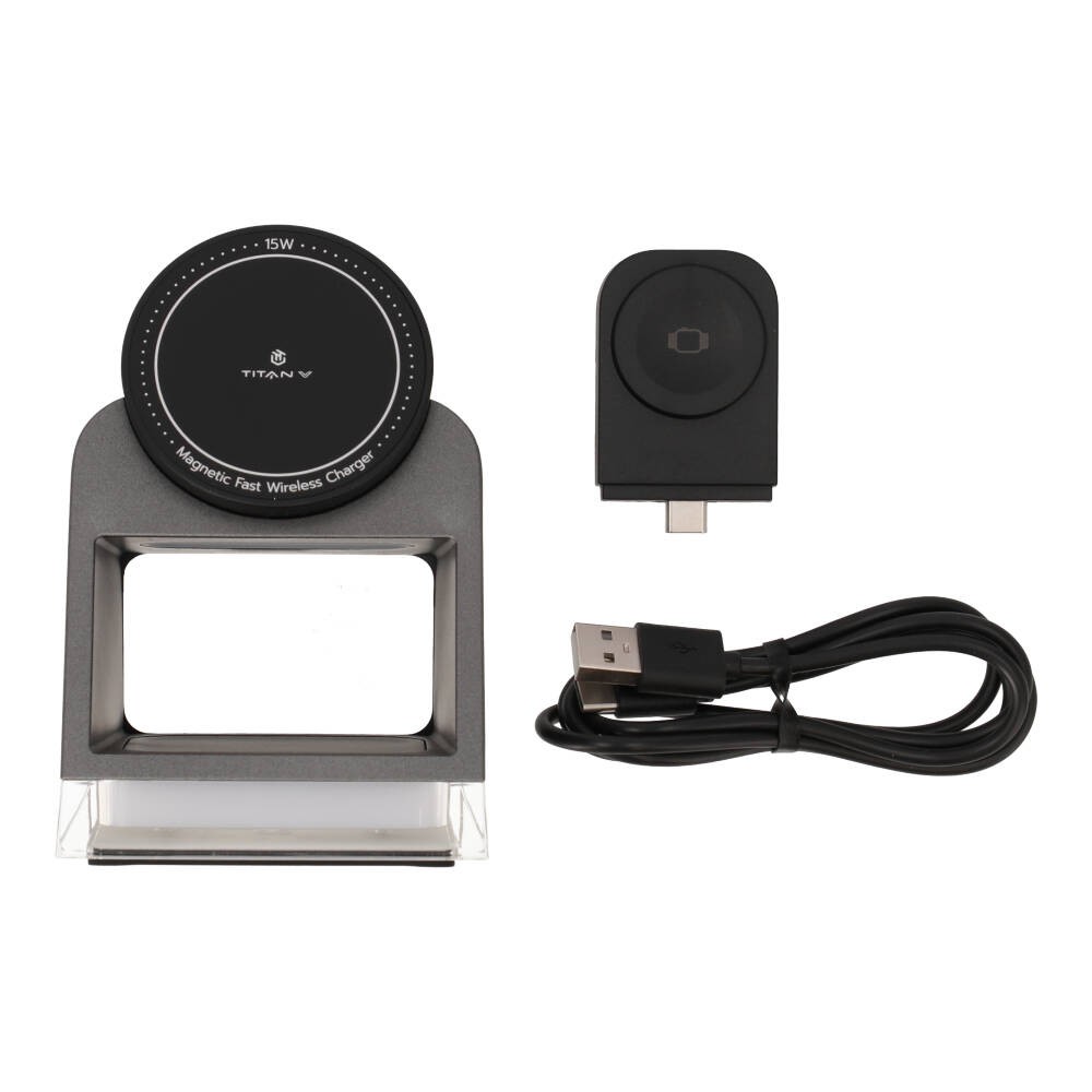 แท่นชาร์จไร้สาย TITANV 3-in-1 Wireless Charger Light Stand Dark Grey