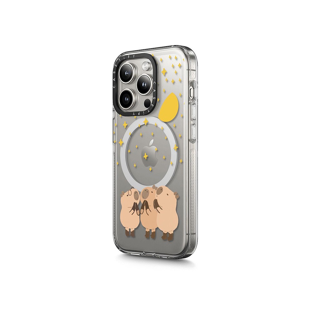 เคส Casetify iPhone 15 Pro Max with MagSafe Clear Case Wishing Capybara