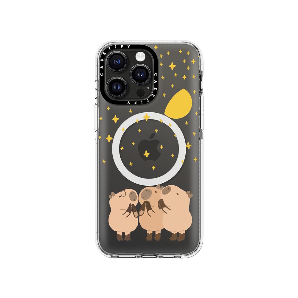 เคส Casetify iPhone 15 Pro Max with MagSafe Clear Case Wishing Capybara