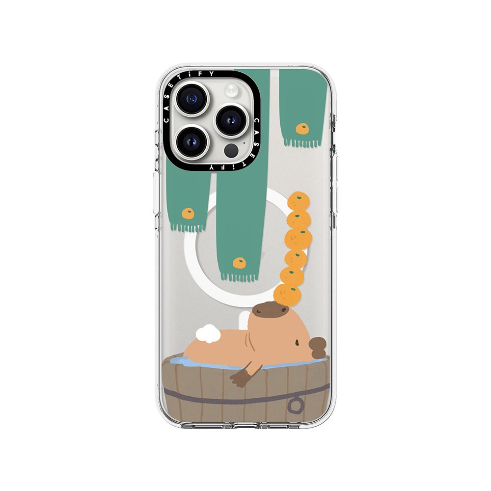 เคส Casetify iPhone 15Pro Max Clear Case Magsafe - BathingCapybara (ขอบใส)