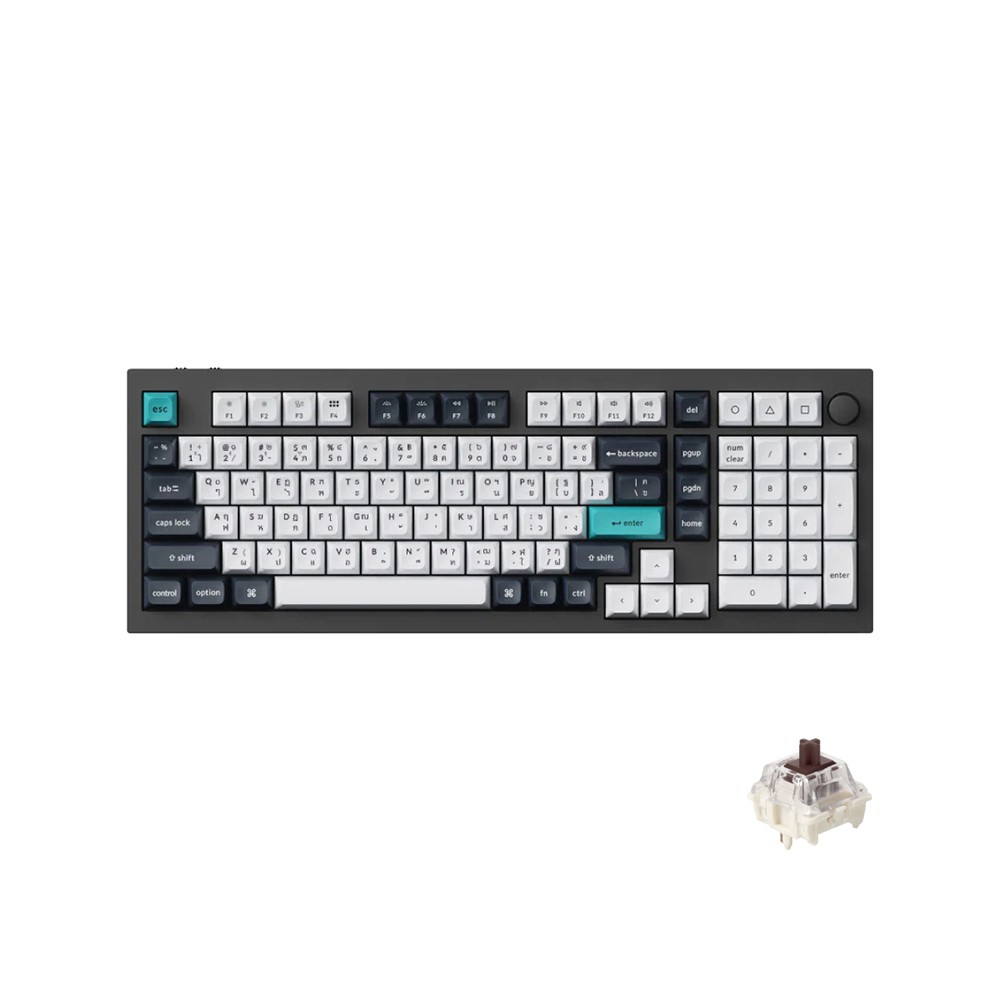 คีย์บอร์ดเกมมิ่ง Keychron Q5 Max Swappable RGB Backlight Knob Version Black - Brown Switch