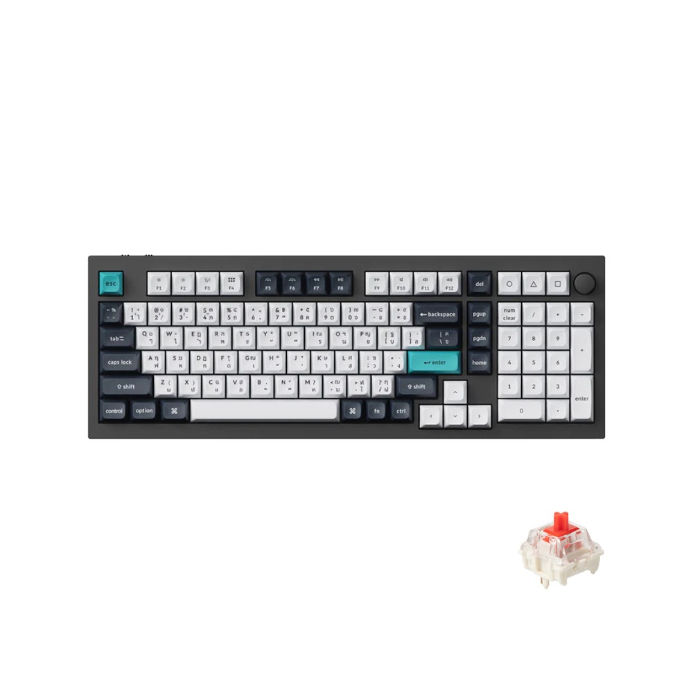 คีย์บอร์ดเกมมิ่ง Keychron Q5 Max Swappable RGB Backlight Knob Version Black - Red Switch