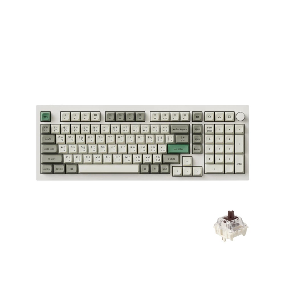 คีย์บอร์ดเกมมิ่ง Keychron Q5 Max Swappable RGB Backlight Knob Version White - Brown Switch