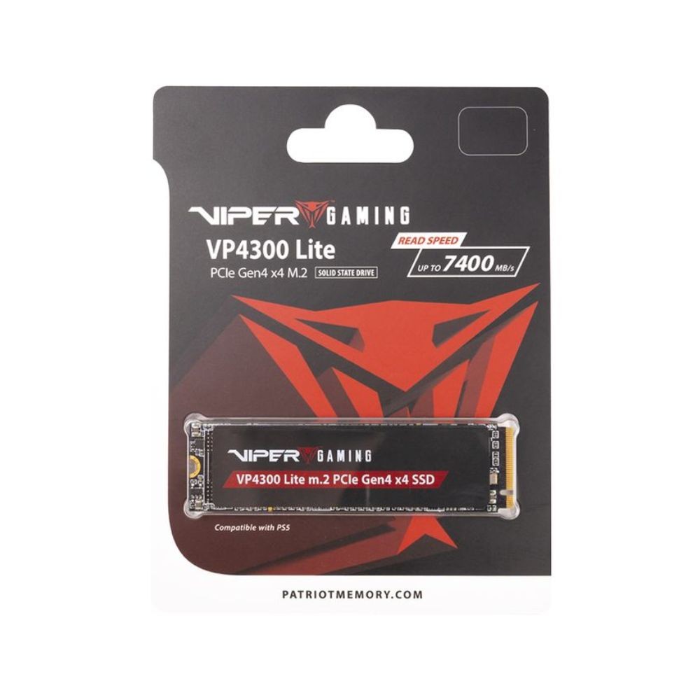 การ์ดเอสเอสดี Patriot Viper SSD 1TB VP4300 Lite M.2 PCIe Gen4 x4 R7400MB/s W6400MB/s (9SE00188-VP4300L1TBM28H)