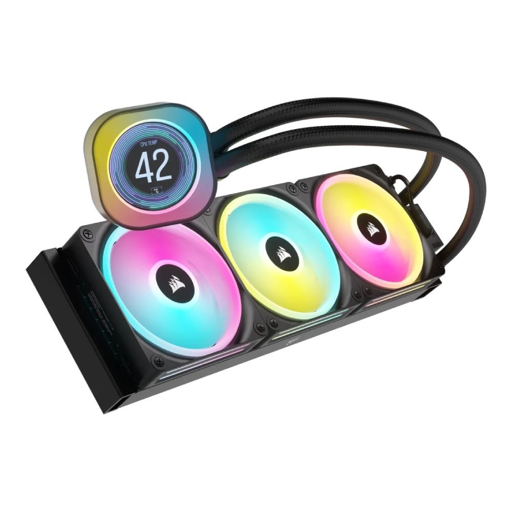 ชุดระบายความร้อนซีพียู Corsair iCUE LINK H150i LCD Liquid CPU Cooler Black (CW-9061008-WW)
