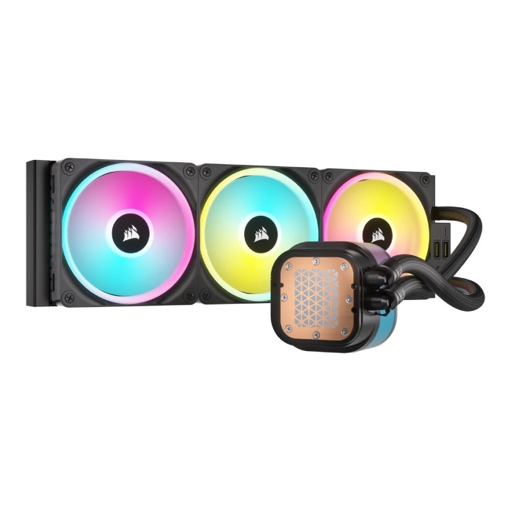ชุดระบายความร้อนซีพียู Corsair iCUE LINK H150i LCD Liquid CPU Cooler Black (CW-9061008-WW)