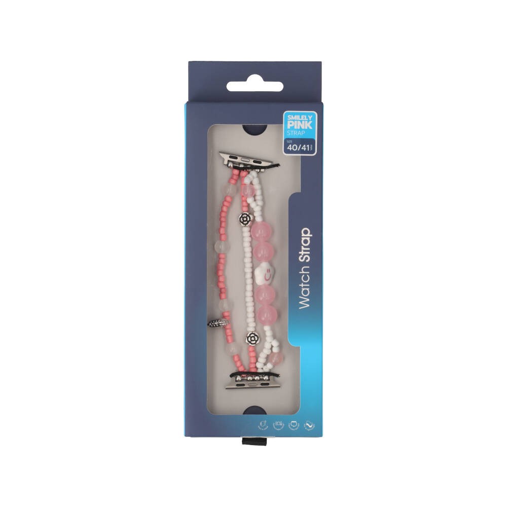 Blue Box สาย Apple Watch Strap Series 6,7,8,9,SE1,SE2 (40/41mm) Smilely Pink