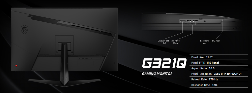 จอมอนิเตอร์ MSI G321Q Gaming Monitor IPS 2K 170Hz 1ms