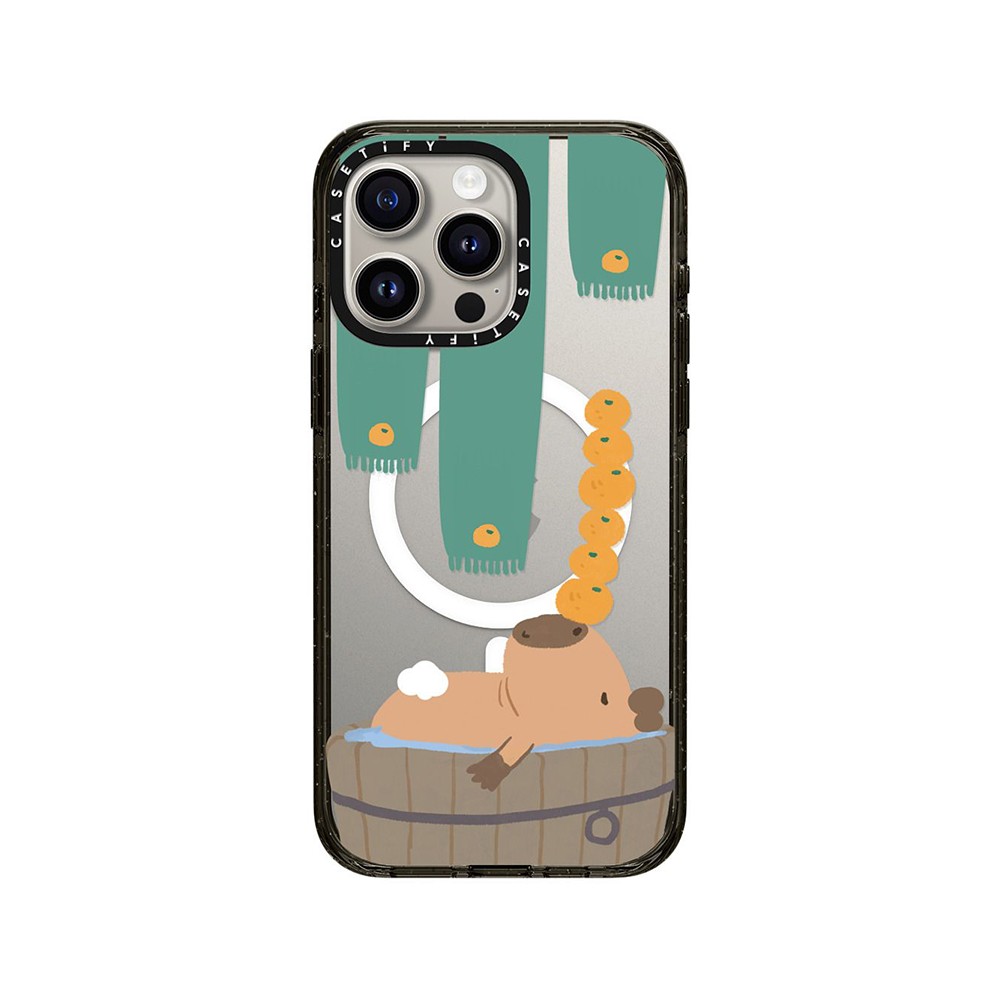 เคส Casetify iPhone 15Pro Max RECASETiFY Impact Case Magsafe BathingCapybara (ขอบดำ)